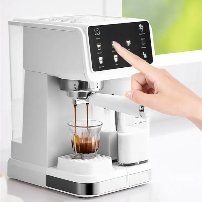 220V Touch Screen Coffee Machine for Home 20Bar Espresso Maker with Milk Frother Automatic Coffee Brewer Energy Saving by zapcart