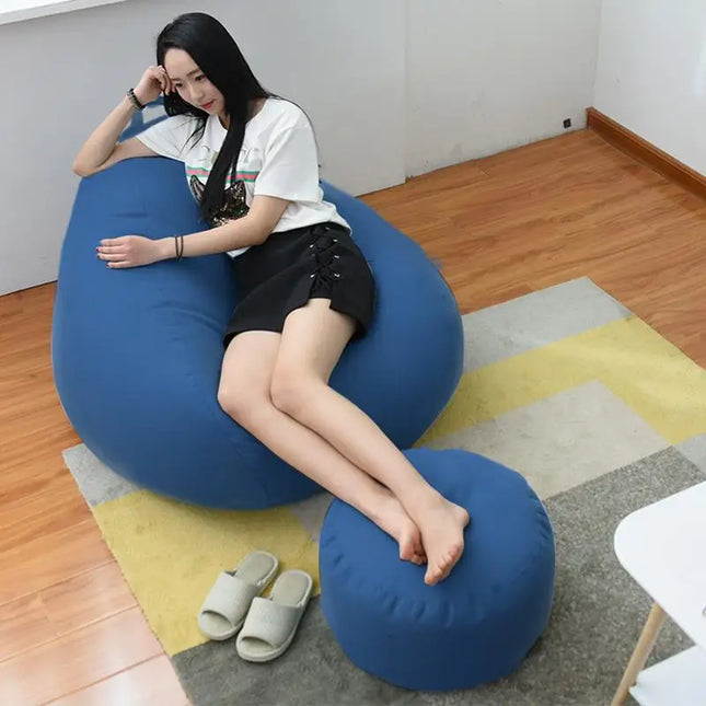Lazy Sofa Cover Bean Bag Lounger Chair Sofa Seat Living Room Furniture Without Filler Beanbag Sofa Bed Pouf Puff Couch Tatami by zapcart