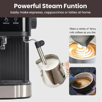 Home Coffee Machine 20Bar Pump Pressure Energy Saving Self-Cleaning Portable Small Coffee Grinder Machine for Home Office by zapcart