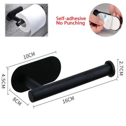 Adhesive Toilet Paper Holder Kitchen Roll Towel Rack Napkin Dispenser Absorbent Stand Tissue Hanger Bathroom Accessories by zapcart