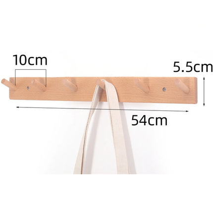 Wall Clothes Hooks Solid Wood Wall Hooks Towel Coat Clothe Racks Hook Shelf Living Room Wall Row Hook Rack Storage Key Holder by zapcart