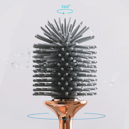 360 Degree Seamless Wall-mounted Brush Household Silicone Material Toilet Brush Wall-mount Toilet Brush Bathroom Accessories by zapcart