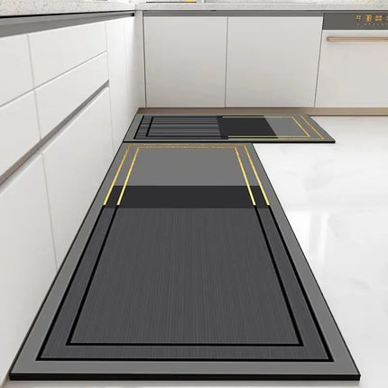 Pvc Kitchen Carpet Non-slip Oil-proof Rug Waterproof Leather Floor Mat Modern Long Strip Carpets Alfombra De Cocina 주방 미끄럼 방지 카펫 by zapcart