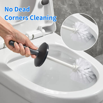 Plastic Long Handle Toilet Brush With Stand Base Soft Bristle Splash Proof Toilet Cleaning Brush Bathroom Toilet Cleaning Tools by zapcart