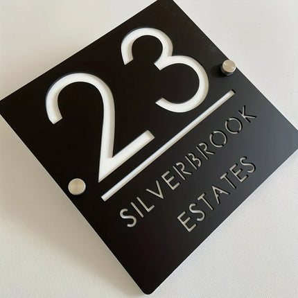 Personalized House Sign With Nails Custom Door Sign Outdoor 3D Cut Acrylic House Number Outdoor Family Door Name Sign street by zapcart