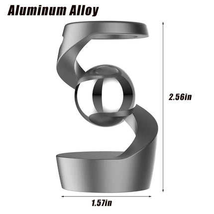 Desktop Rotating Gyroscope Finger Fidget Spinner Toy All Aluminum Alloy Spinning Gyro Silver Metallic Accents For Adults Gift by zapcart