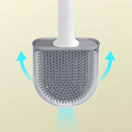 1PC Silicone Wall-Mounted Long-Handled Toilet Brush - Durable And Easy to Clean Bathroom Cleaning Accessory for Toilet Hygiene by zapcart
