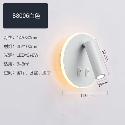 LED Wall Mounted Reading Light with Switch And USB Port Rotatable Bedside Wall Lamp Wall Sconce Spotlight for Bedroom by zapcart
