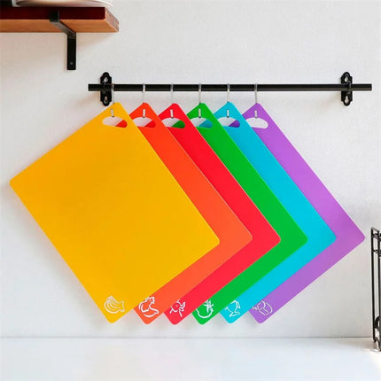 Colorful Flexible Non Slip Cutting Mats 6Pcs Icons Kitchen by zapcart