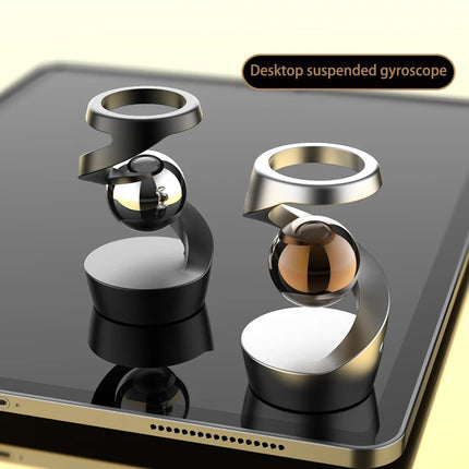 Desktop Rotating Gyroscope Finger Fidget Spinner Toy All Aluminum Alloy Spinning Gyro Silver Metallic Accents For Adults Gift by zapcart