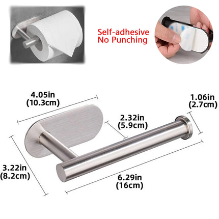 Adhesive Toilet Paper Holder Kitchen Roll Towel Rack Napkin Dispenser Absorbent Stand Tissue Hanger Bathroom Accessories by zapcart