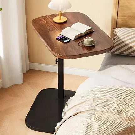 Luxury Adjustable Height Sofa Side Table Portable C-Shape Coffee Table with Cork Finish for RV Home Office Living Room Bedroom by zapcart