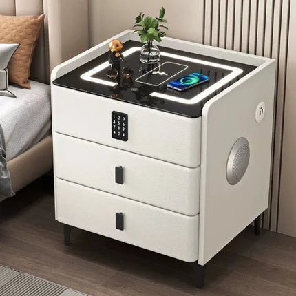 Smart Bedside Table with Combination Lock, Wireless Charging, and Multiple Functions Available; Suitable for Hotel Bedrooms. by zapcart