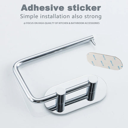 Stainless Steel Self Adhesive Toilet Paper Holder No Drilll Wc Wall Tissue Storage Bathroom Accessories Organization by zapcart
