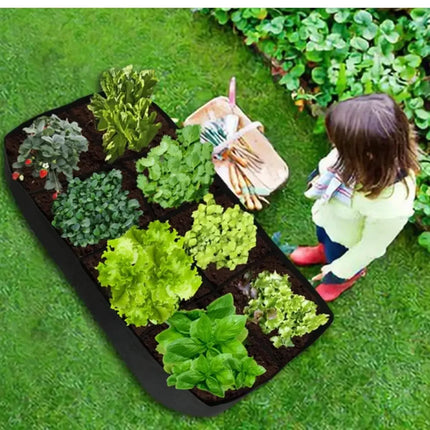 Garden Planting Bag Multi-gird Felt Growing Bag Rectangle Planting Nursery Pot Vegetable Tomato Potato Planting Container Plant by zapcart