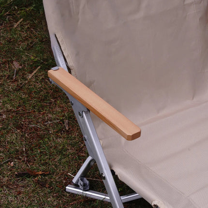 Outdoor Folding Chair Portable Relaxing Aluminum Alloy Backrest Wooden Arm Fishing Beach Travel Garden Patio Camping Chair by zapcart