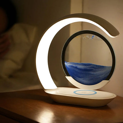 Icsatma Quicksand Table Lamp Wireless Charging Office 3D by zapcart
