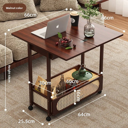 Movable side tables, sofa side tables, retro-style coffee tables, storage racks with wheels, handcarts, living room tea tables by zapcart
