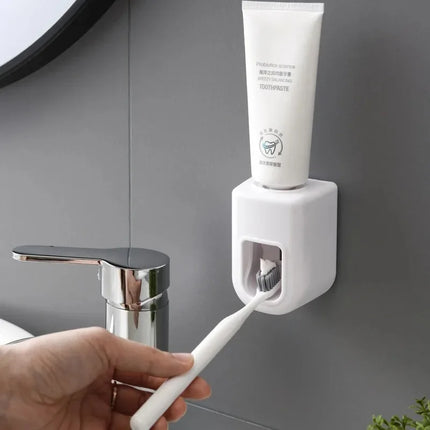 Creative Wall Mount Automatic Toothpaste Dispenser Bathroom Accessories Waterproof Lazy Toothpaste Squeezer Toothbrush Holder by zapcart
