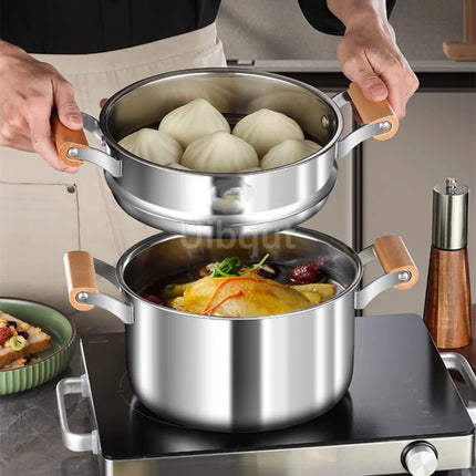 Uibqut Stainless Steel Double Bottom Soup Pot Home Cooks by zapcart