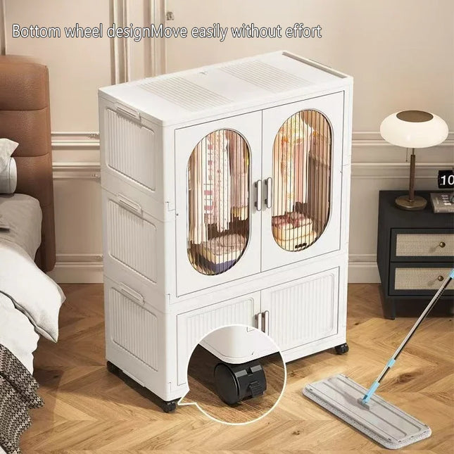 Children's Wardrobe Storage Cabinet Household Baby Clothing Cabinet Hangable Organizer for Baby Clothes by zapcart