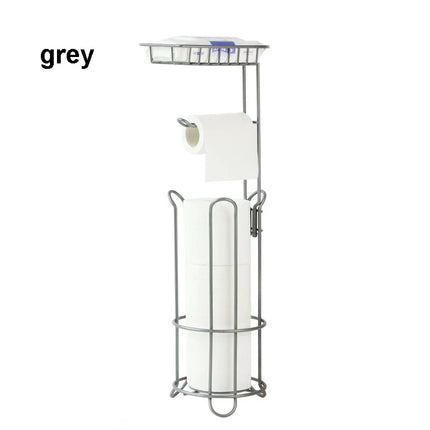 Toilet Paper Holder Stand Bathroom Toilet Paper Storage with Raised Base, Tissue Paper Roll Dispenser with Top Shelf by zapcart