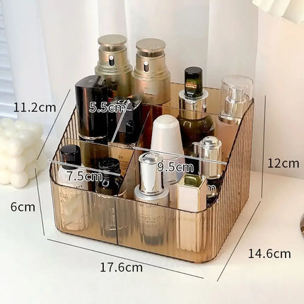 High Quality Plastic Makeup Organizer Transparent Lightweight Versatile Storage Box 3/4-Slot Washable Vanity Case by zapcart