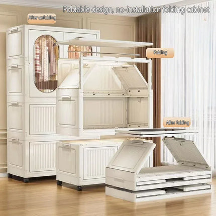 Children's Wardrobe Storage Cabinet Household Baby Clothing Cabinet Hangable Organizer for Baby Clothes by zapcart