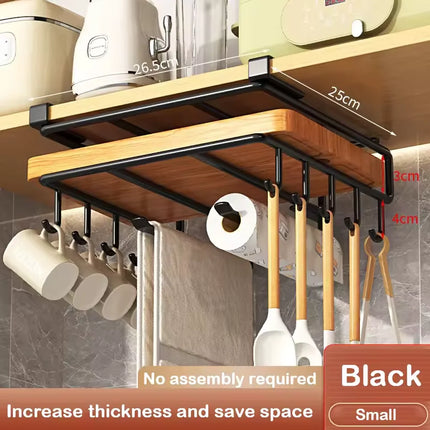 Under Cabinet Kitchen Organizer Rack With Hooks For Paper Towels Home Cooks by zapcart