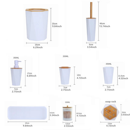 8pcs Luxury Bathroom Accessories Set Bath Supplies Lotion Rack Garbage Bin Toilet Brush Wash Rack Mouth Cup Soap Rack Home Decor by zapcart