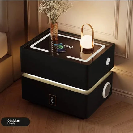 Floating LED Bedside Table Smart Nightstand with Wireless Charging Luxury Modern 2-Tier Storage Drawer Compact Bedroom Furniture by zapcart