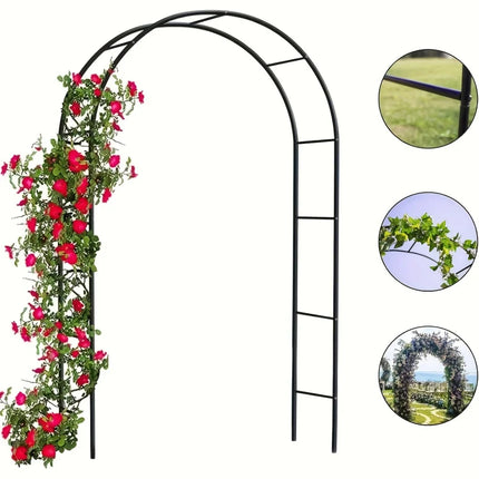 1pc, Metal Garden Arch, 100inch Large Size Heavy Duty Steel Frame Garden Arch With Gothic Style, Wedding Arch Lawn Rock Climbing by zapcart