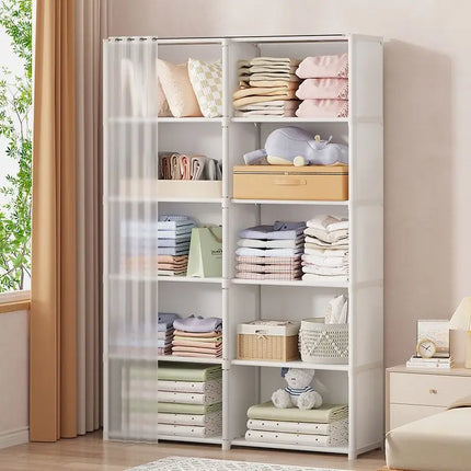 Dustproof Simple Wardrobe Home Bedroom Dormitory Plastic Multi-Layer Clothing Quilt Toys Books Debris Storage Cabinet by zapcart
