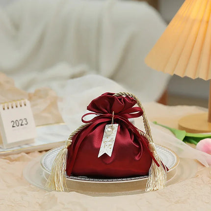 Festive Christmas Gift Bag Drawstring Pouch For Parties by zapcart