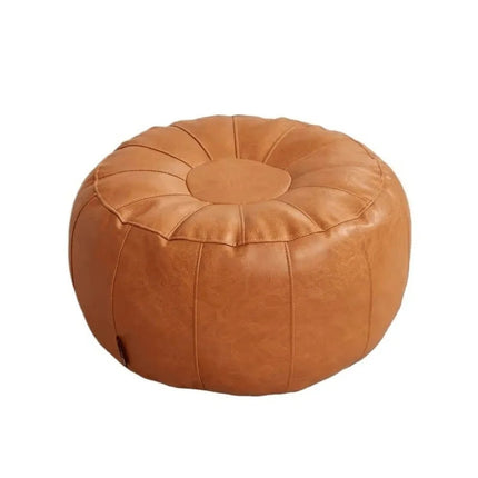 PU Leather Unstuffed Storage Leg Bench Need to Fill Clothes Large Capacity Storage Pouf Round Nordic Sofa Footstool Living Room by zapcart