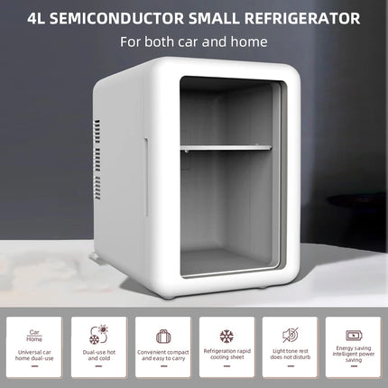 4L Mini Refrigerator Lightweight Design Popular Refrigerator Car Home Hot And Cold Dual-purpose Refrigerator For Camping Travel by zapcart