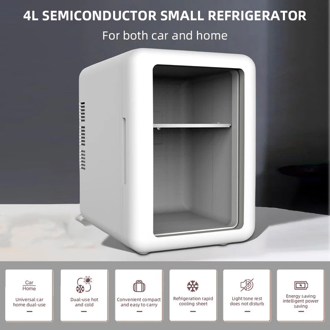 4L Mini Refrigerator Lightweight Design Popular Refrigerator Car Home Hot And Cold Dual-purpose Refrigerator For Camping Travel by zapcart