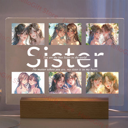 Custom Photo Text 3D Acrylic Lamp For Mom Dad Gift by zapcart