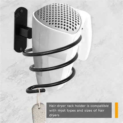 Hair Dryer Holder Rack Organizer Hair Straightener Holder Storage Rack Wall Mounted Bathroom Shelf Storage Accessories by zapcart
