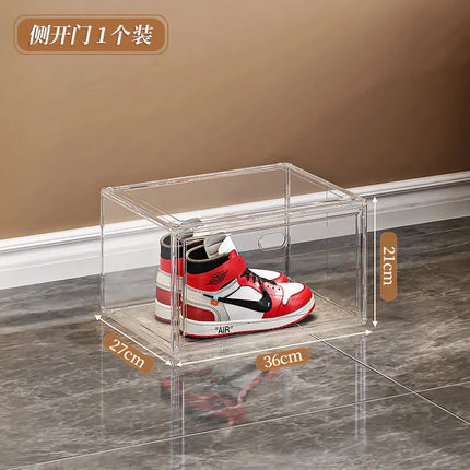 Shoe box, hard box, magnetic suction, front side opening storage, transparent acrylic bag, hand-held storage box, shoe cabinet by zapcart