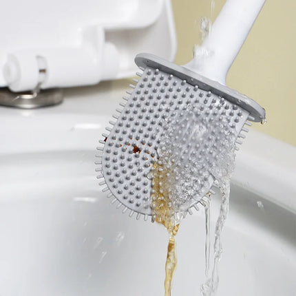 1PC Silicone Wall-Mounted Long-Handled Toilet Brush - Durable And Easy to Clean Bathroom Cleaning Accessory for Toilet Hygiene by zapcart