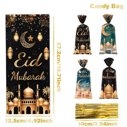Eid Mubarak Gift Cookie Bags With Straps for Ramadan Decor by zapcart
