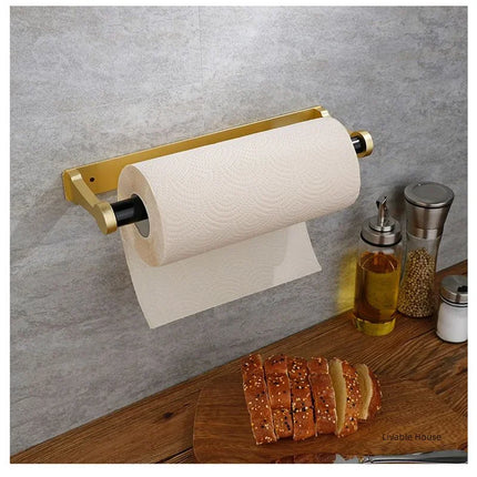 Space aluminum black gold square cabinet, kitchen tissue holder, toilet roll holder, non perforated toilet paper holder by zapcart