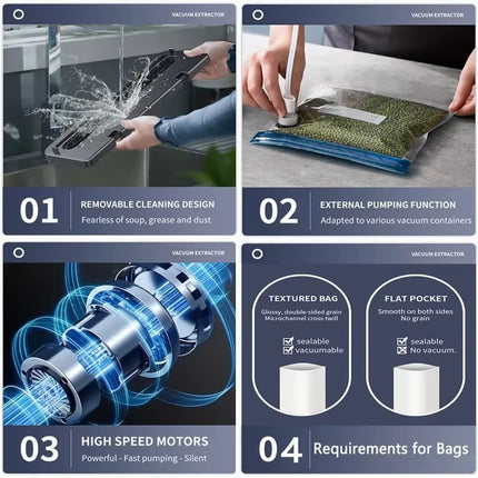 Electric Vacuum Sealer Food Storage Seal Touch Button Dry/Wet Built-in Cutter Kitchen Food Sealing Vacuum packaging machine by zapcart