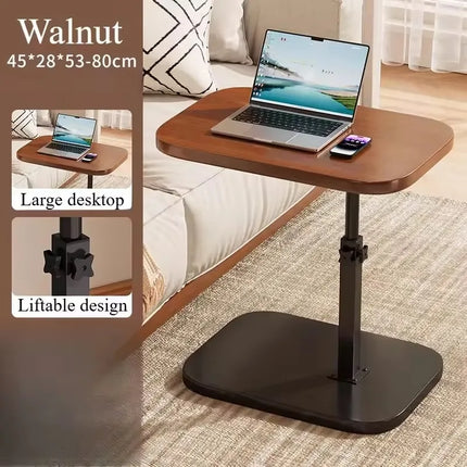 Adjustable height table - with wooden tabletop, portable sofa side table, suitable for coffee, office, and indoor/outdoor use by zapcart