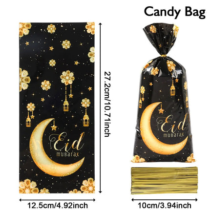 Eid Mubarak Gift Cookie Bags With Straps for Ramadan Decor by zapcart