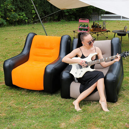 1PC Inflatable Sofa, Outdoor Air Couch for Camping, Double Size Inflatable Lounger, Air Mattress, Portable Sofa, Leisure Chair by zapcart