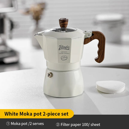 Bincoo Dual Valve Moka Pot Set with Heater, Espresso Coffee Maker, Portable Home Machine, Outdoor Use by zapcart