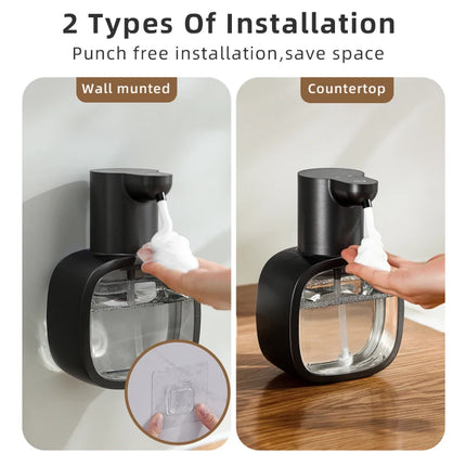 New Wall Mounted Automatic Soap Dispenser Foam Smart Hand Washing Machine 500ml Liquid Rechargeable Bathroom Induction Sensor by zapcart