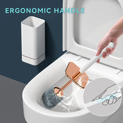 360 Degree Seamless Wall-mounted Brush Household Silicone Material Toilet Brush Wall-mount Toilet Brush Bathroom Accessories by zapcart